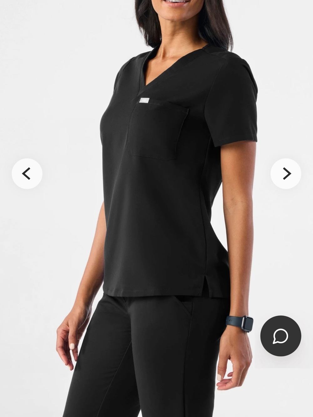 NWT Figs Technical Collection Catarina Scrubs Top Black Small